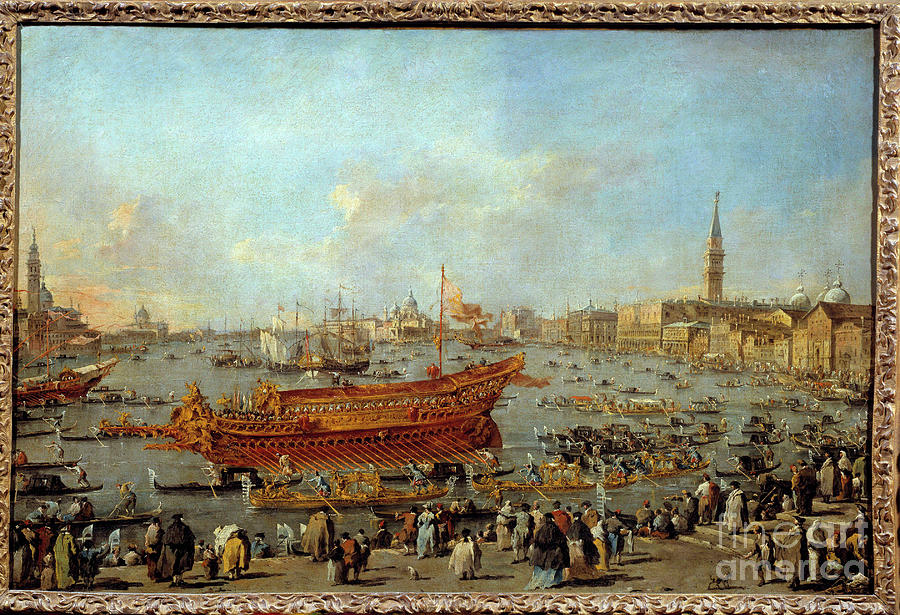 The Departure Of The Bucentaur Painting by Francesco Guardi