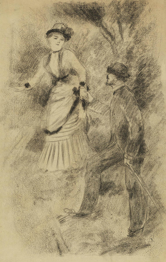 The Descent from the Summit Drawing by Auguste Renoir