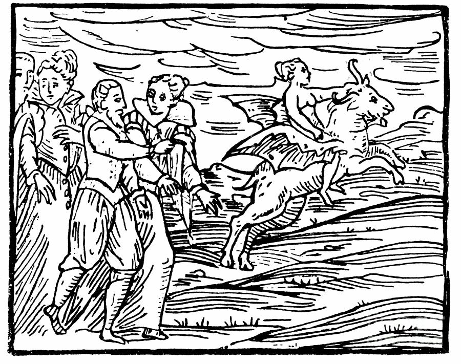 The Devil, In The Form Of A Flying Goat, Carrying A Witch To The ...