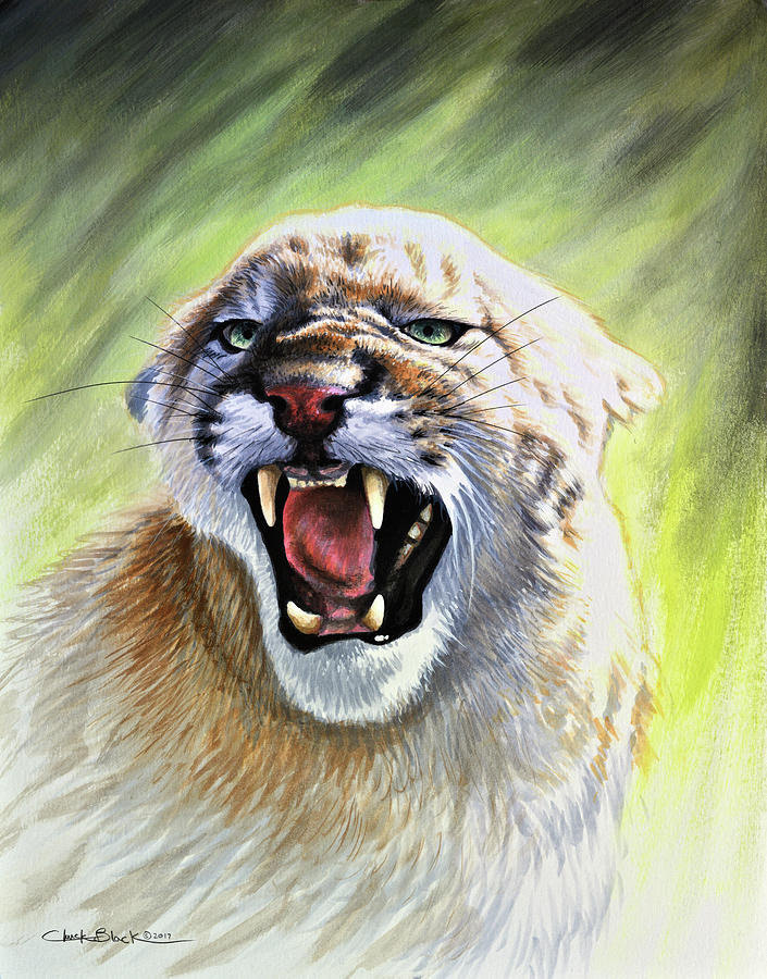Mountain Lion Painting - The Devil Within by Chuck Black