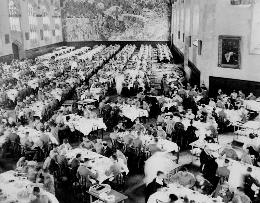 The Dining Hall At West Point Military Photograph by New York Daily News Archive