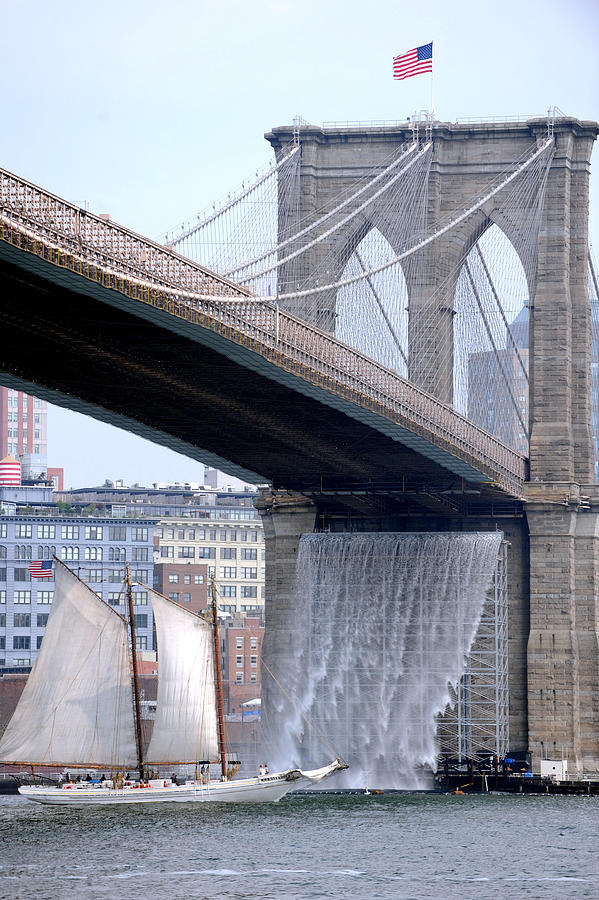 The Display Of A Man Made Waterfall Photograph by New York Daily News Archive