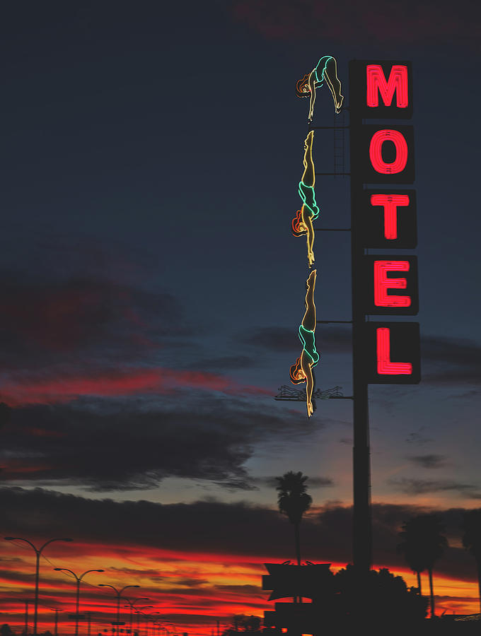 The Diving Girl At The Starlight Motel - Mesa, Arizona Photograph by Mountain Dreams