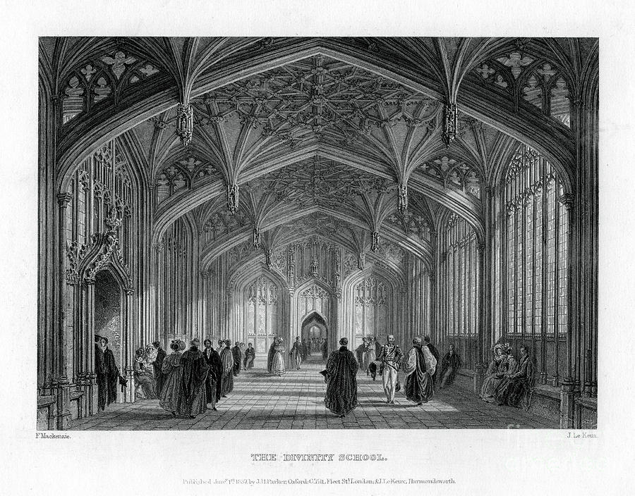 The Divinity School, Oxford Drawing by Print Collector