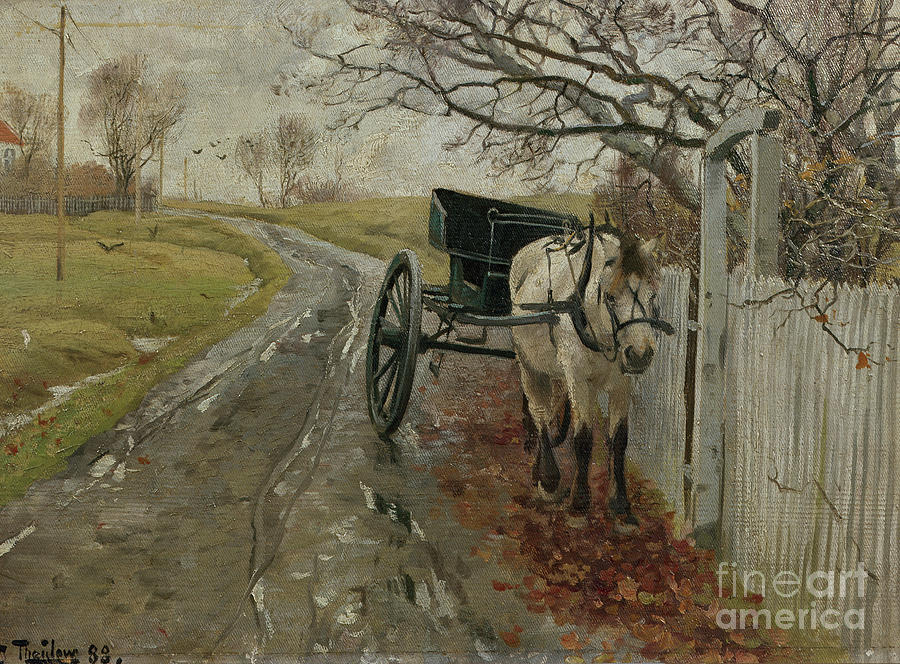 The doctor horse, 1888 Painting by O Vaering by Frits Thaulow
