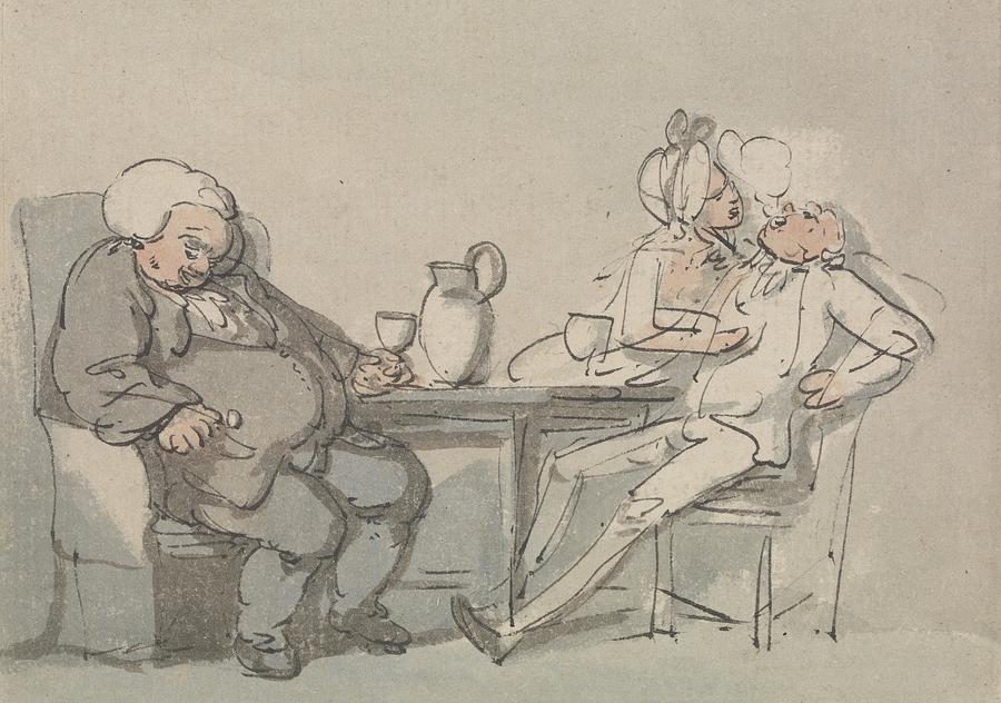 The Doctor Overcame Drawing by Thomas Rowlandson