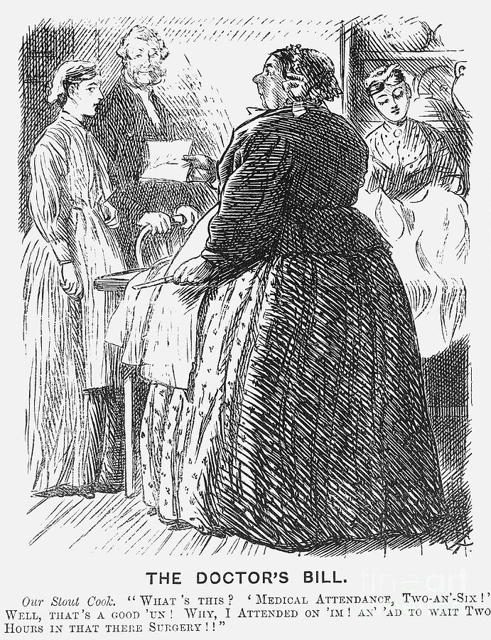 The Doctors Bill, 1869. Artist Charles Drawing by Print Collector The Doctors Bill, 1869. Artist Charles Drawing by Print Collector