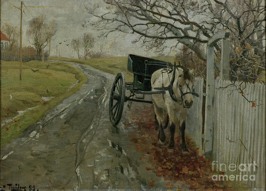 The Doctors Horse, 1888 Painting by Fritz Thaulow