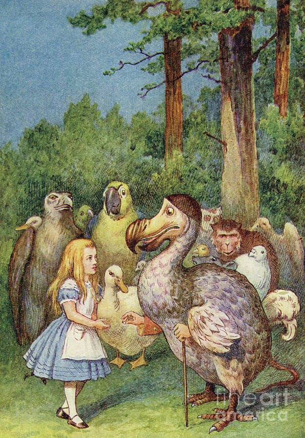 Alice in Wonderland with the Dodo colo Framed Tile