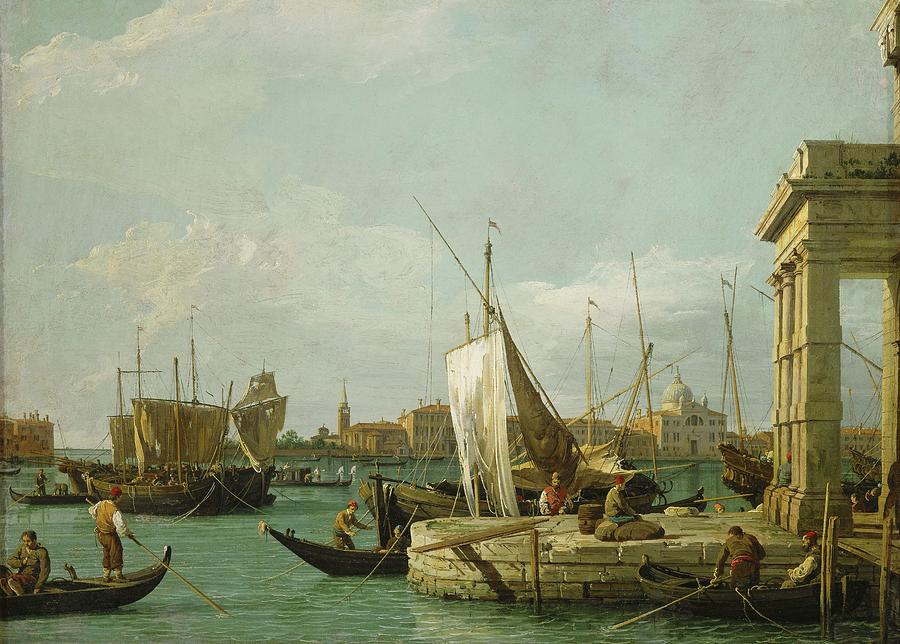 The Dogana in Venice, around 1730 Canvas, 46 x 63,4 cm Inv. 6331. Painting by Canaletto -1697-1768-
