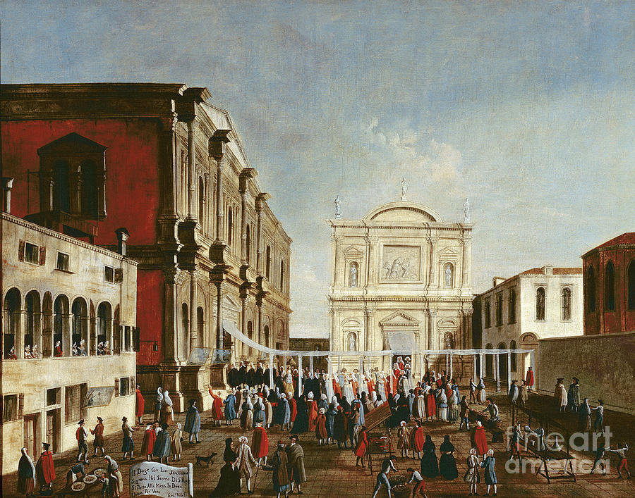 The Doge Visiting The Chiesa Di S. Rocco Painting by Gabriele Bella