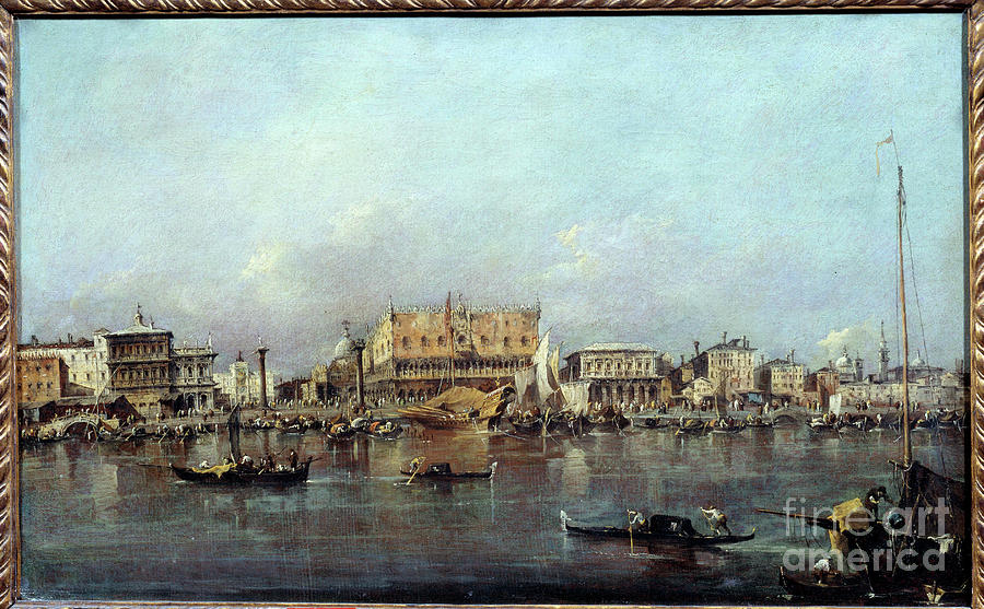 The Doges Palace Seen From The Sea Painting By Francesco Guardi Painting by Francesco Guardi