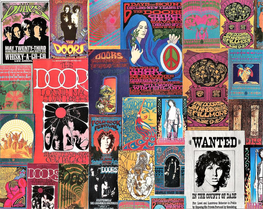 The Doors Concert Poster Collage 3 Digital Art By Doug Siegel