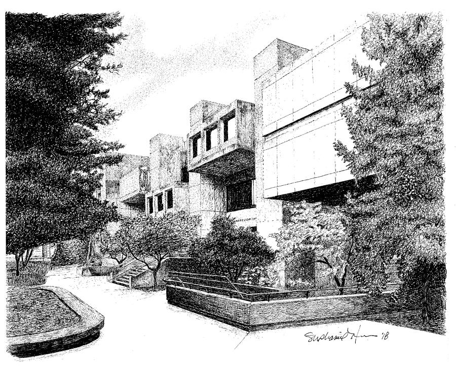 The Dorothy And Edward Gallahue Science Hall, Butler University, Indianapolis, Indiana Drawing by Stephanie Huber