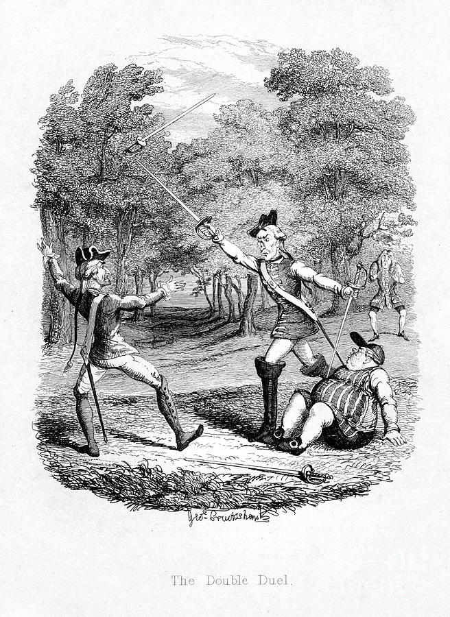 The Double Duel, 1844 Drawing by Print Collector
