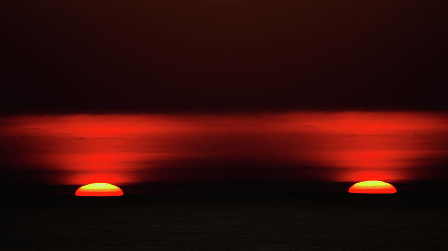 The Double Sunset Photograph by Jorg Becker