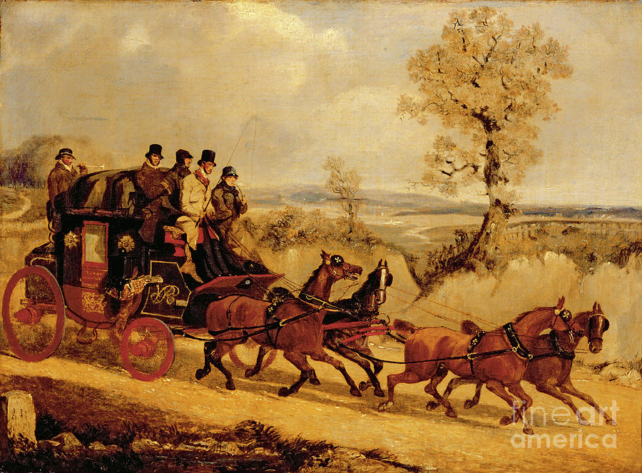 The Dover Coach Going Downhill Painting by Henry Thomas Alken