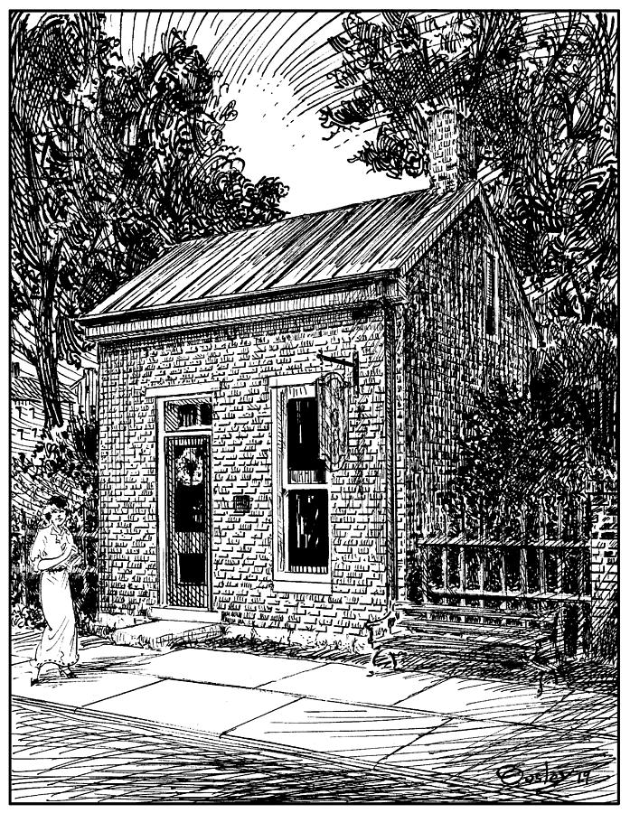 Pen Drawing - The Dr. McPhail Building in Historic Franklin Tennessee by Chris Ousley