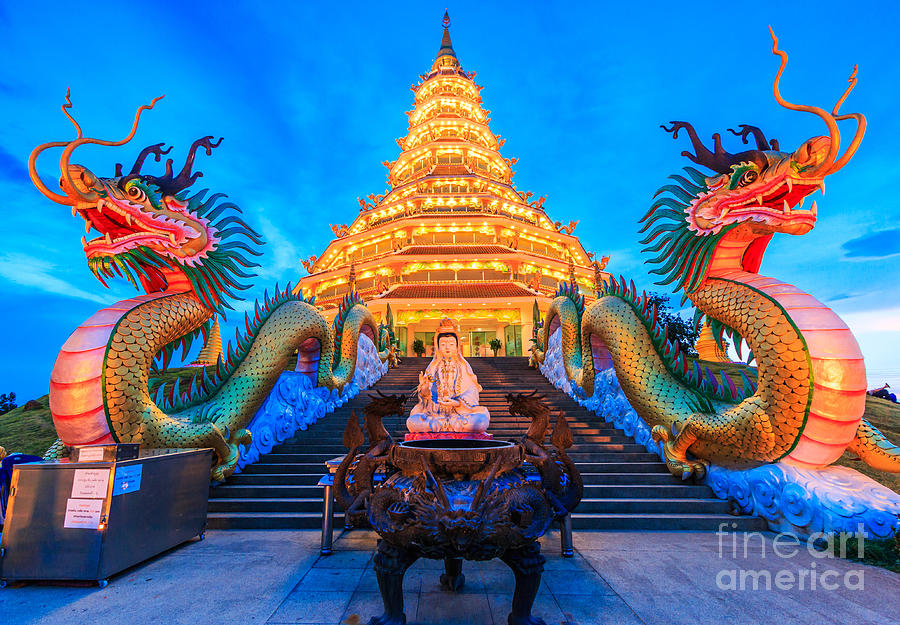 Sukhothai Photograph - The Dragon In Temple Wat Hyua Pla Kang by Apiguide Sukhothai Photograph - The Dragon In Temple Wat Hyua Pla Kang by Apiguide