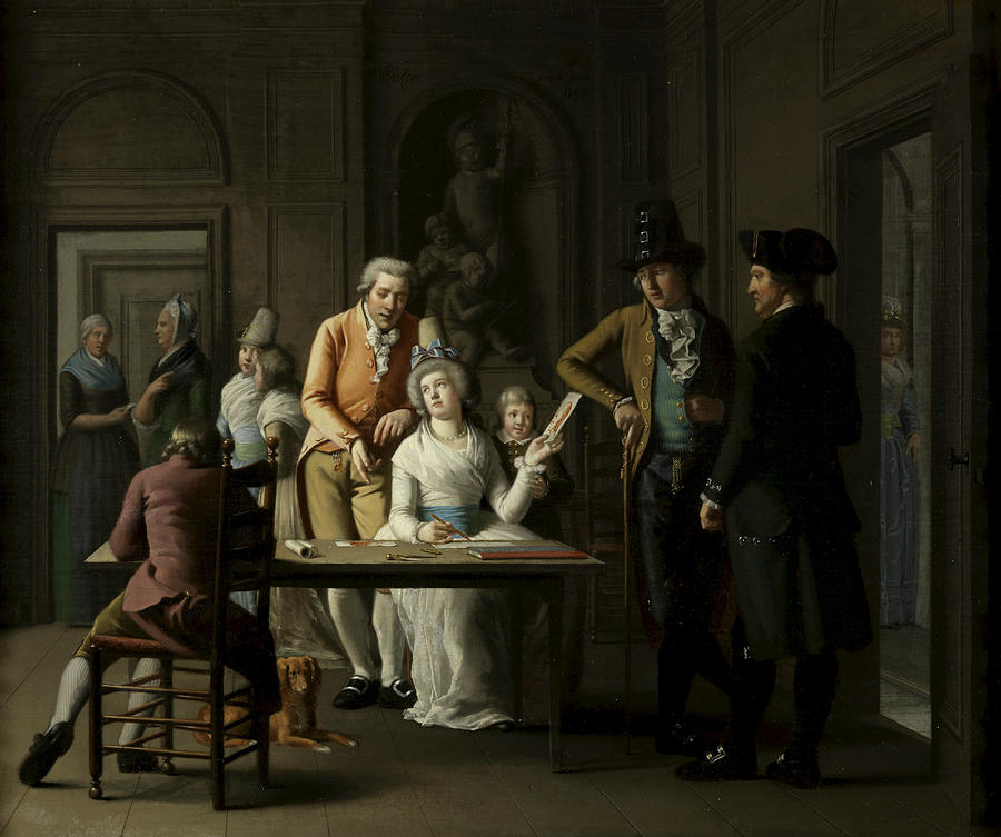 The Drawing Lesson of Anna Charlotte Didier de Boncour Painting by Willem Bartel van der Kooi