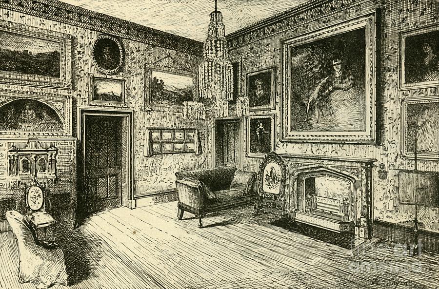 The Drawing-room At Abbotsford Drawing by Print Collector
