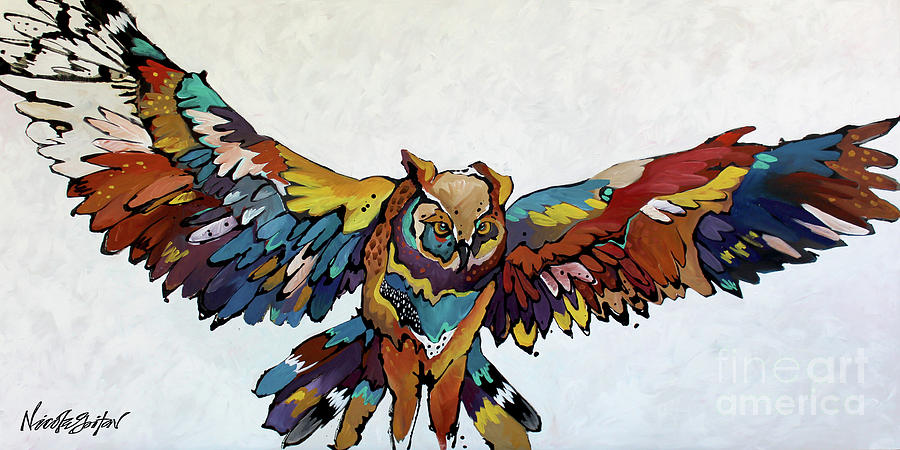 Owl Painting - The Dream Catcher by Nicole Gaitan