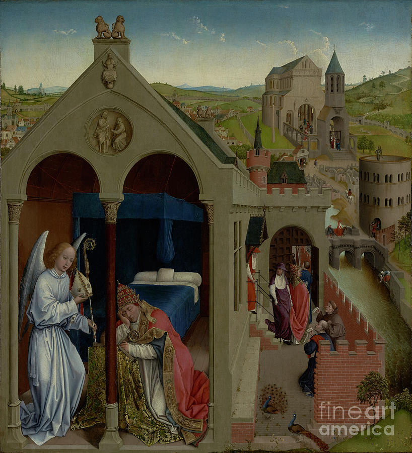 The Dream Of Pope Sergius, C.1430 (oil On Panel) Painting by Rogier Van Der Weyden