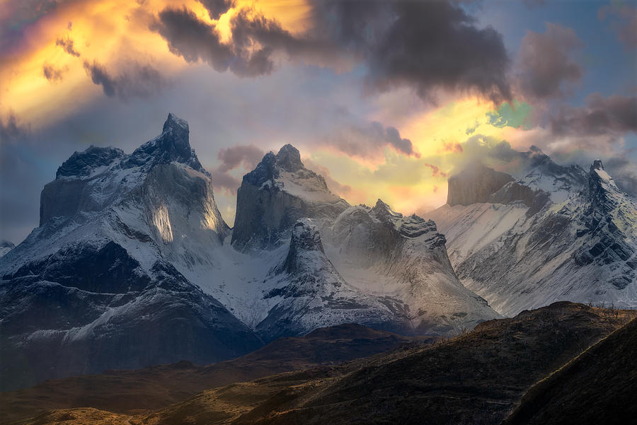 Mountain Photograph - The Dreamed Lights by Carlos Guevara Vivanco