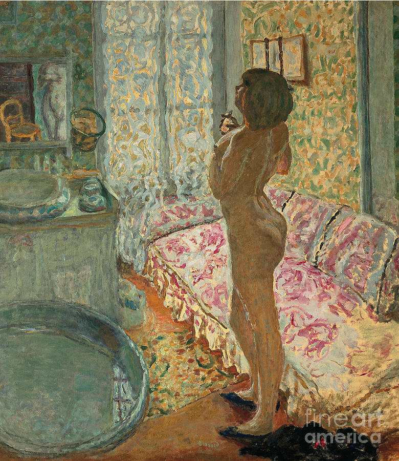 The Dressing Room With Pink Sofa Female Drawing by Heritage Images