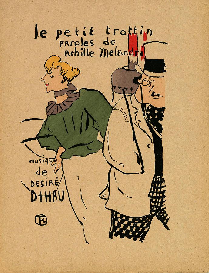 Henri De Toulouse Lautrec Drawing - The Dressmakers Little Errand Girl -Le petit trottin-. by Henri de Toulouse-Lautrec