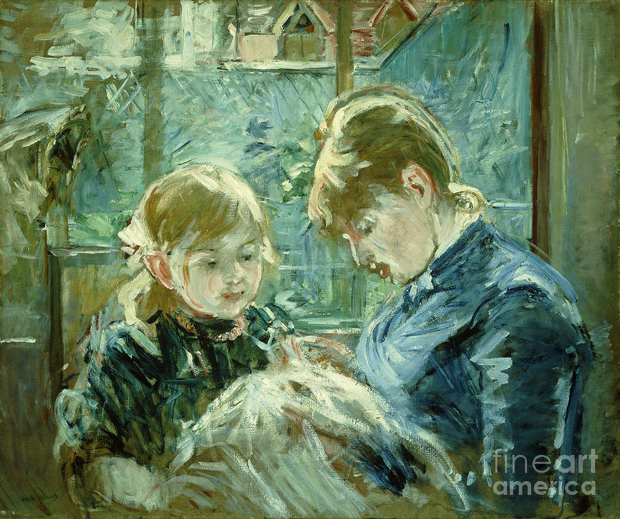 The Dressmaking Lesson; Le Lecon De Couture, 1884 Painting by Berthe Morisot