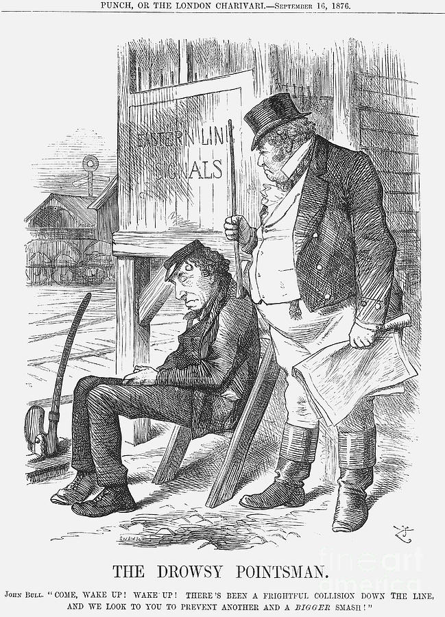 The Drowsy Pointsman, 1876. Artist Drawing by Print Collector