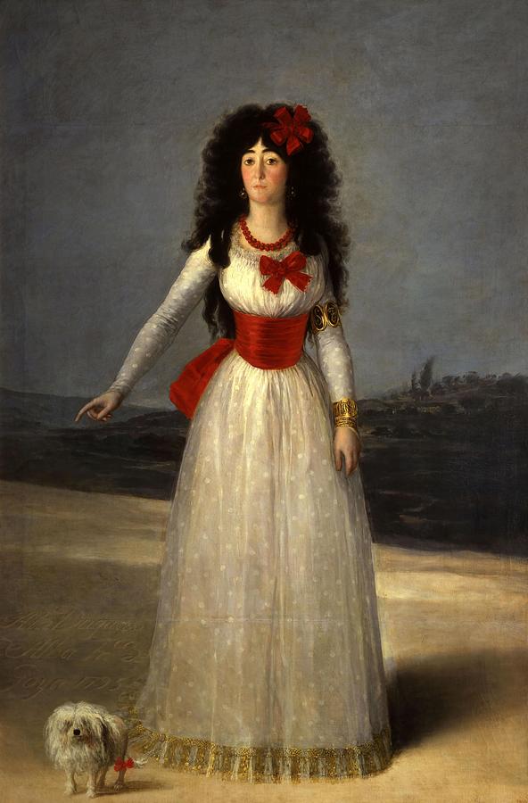 The Duchess of Alba, 1795, Oil on canvas, 194 x 130 cm. FRANCISCO DE GOYA . ALBA DUQUESA DE XIII. Painting by Francisco de Goya -1746-1828-