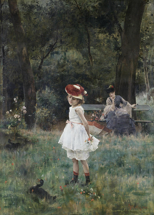 The Duck Girl Painting by Alfred Stevens