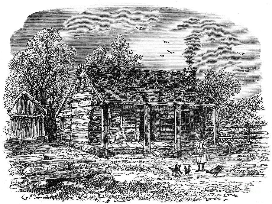 The Early Home Of Abraham Lincoln Drawing by Print Collector