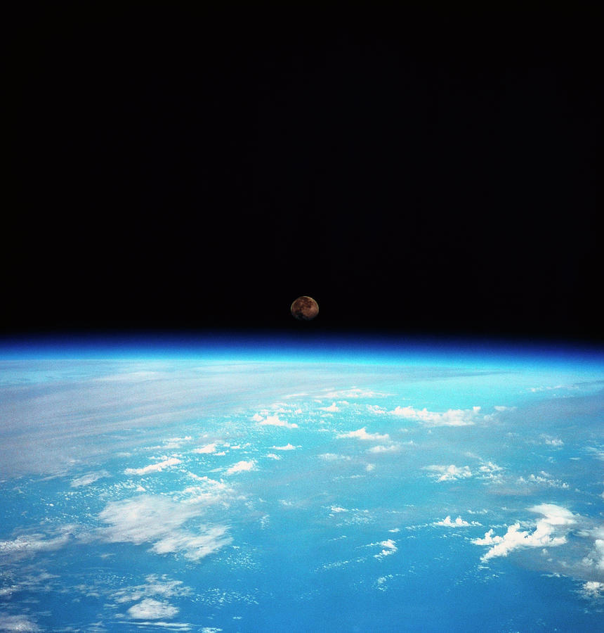 The Earth And The Moon Viewed From Space Photograph by Stockbyte