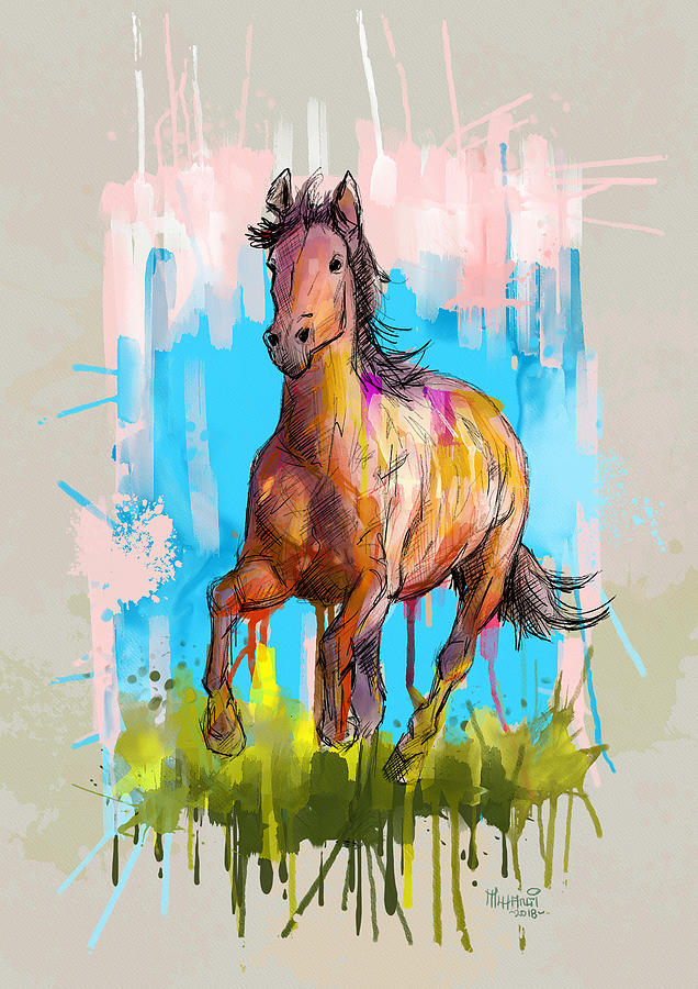 The Earth Horse  Painting by Anthony Mwangi