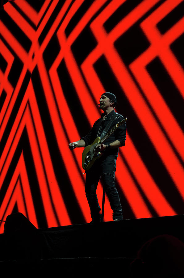 The Edge Playing Guitar U2 Joshua Tree Tour 2017 New Orleans Superdome Photograph by Shawn OBrien