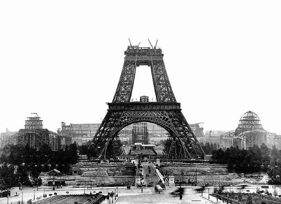 The Eiffel Tower In Progress - Circa 1888 Digital Art by Marlene Watson