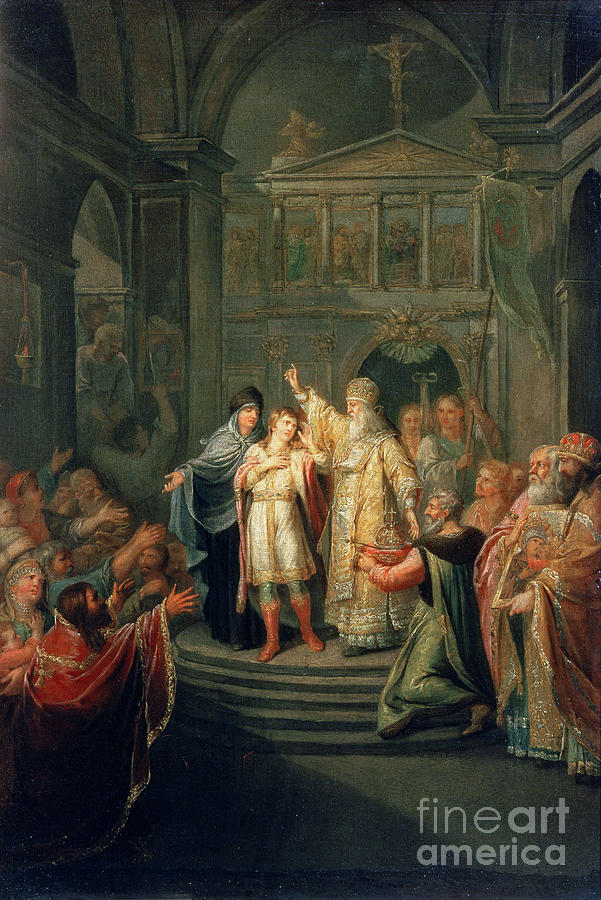 The Election Of The Tsar Michael Romanov Painting by Grigoriy Ivanovich Ugryumov