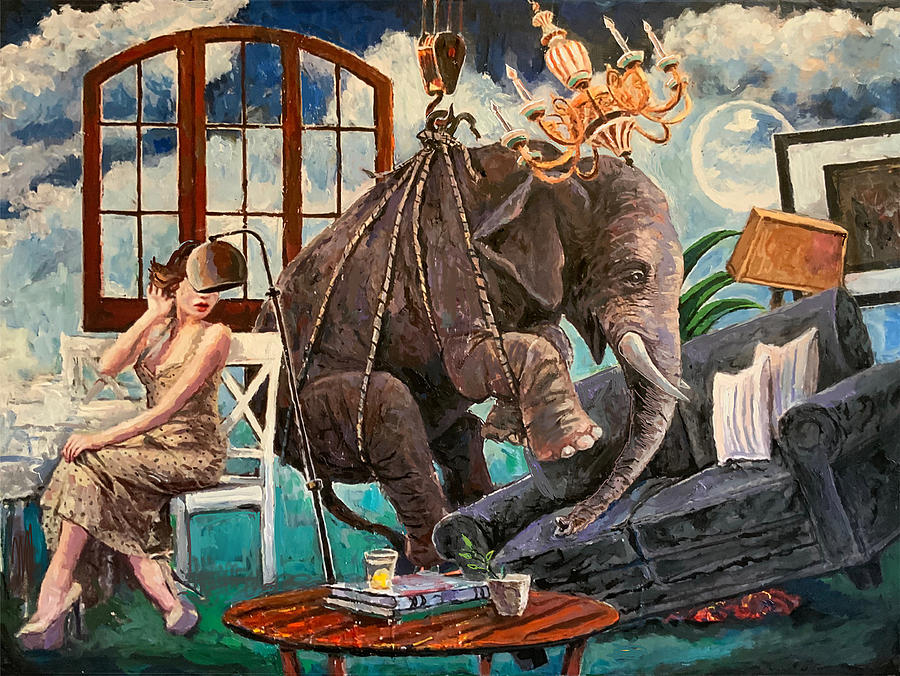 The Elephant in the Room Painting by Frank Harris
