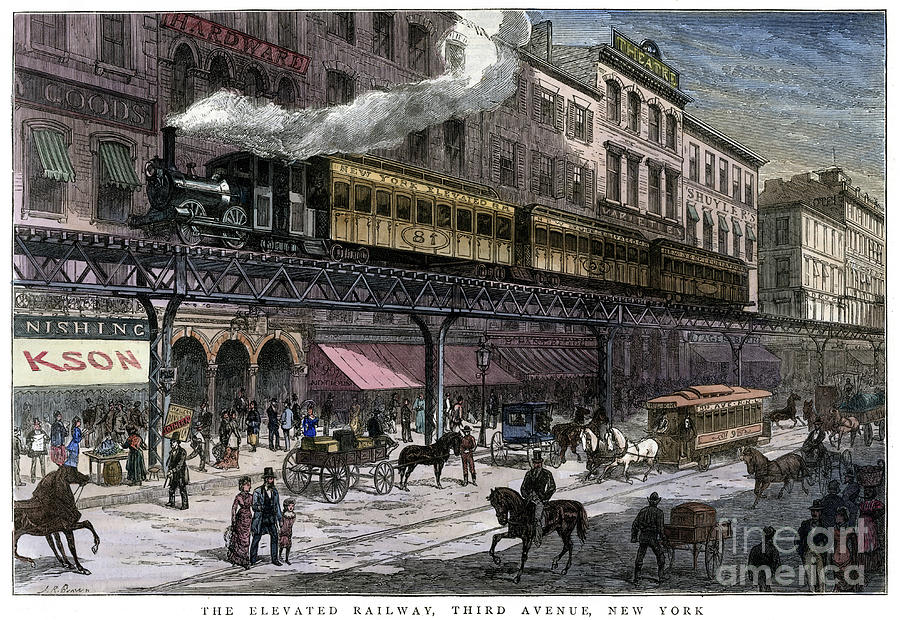 The Elevated Railway, Third Avenue, New Drawing by Print Collector