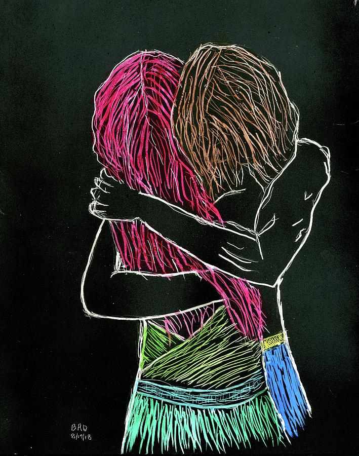 The Embrace Drawing by Branwen Drew