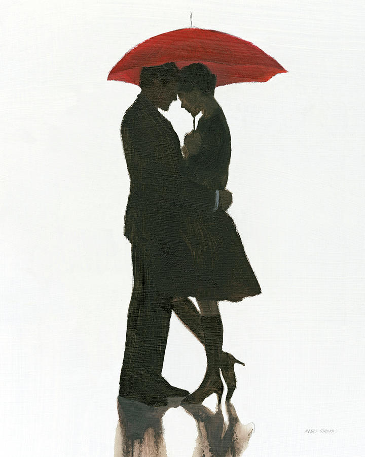 Umbrella Painting - The Embrace I by Marco Fabiano