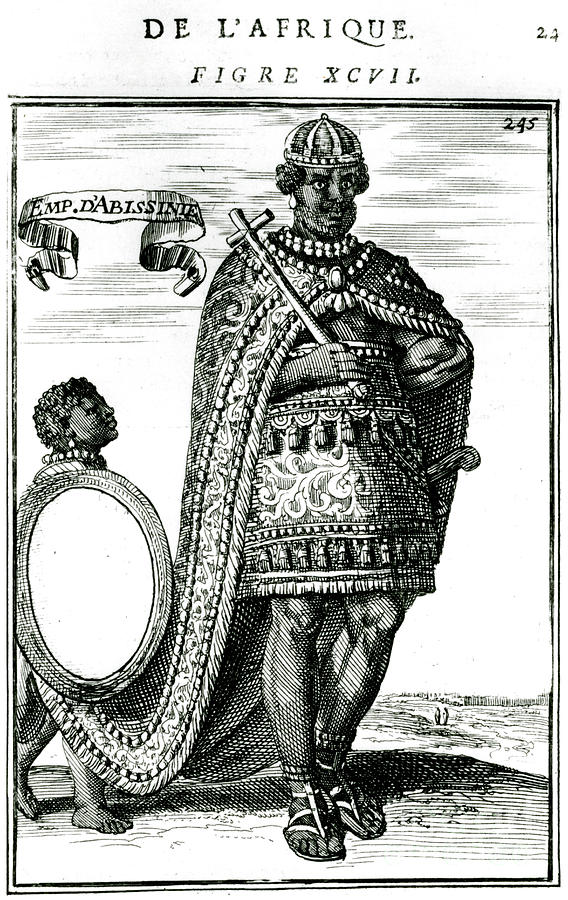 The Emperor Of Abyssinia, 17th Century Drawing by Print Collector