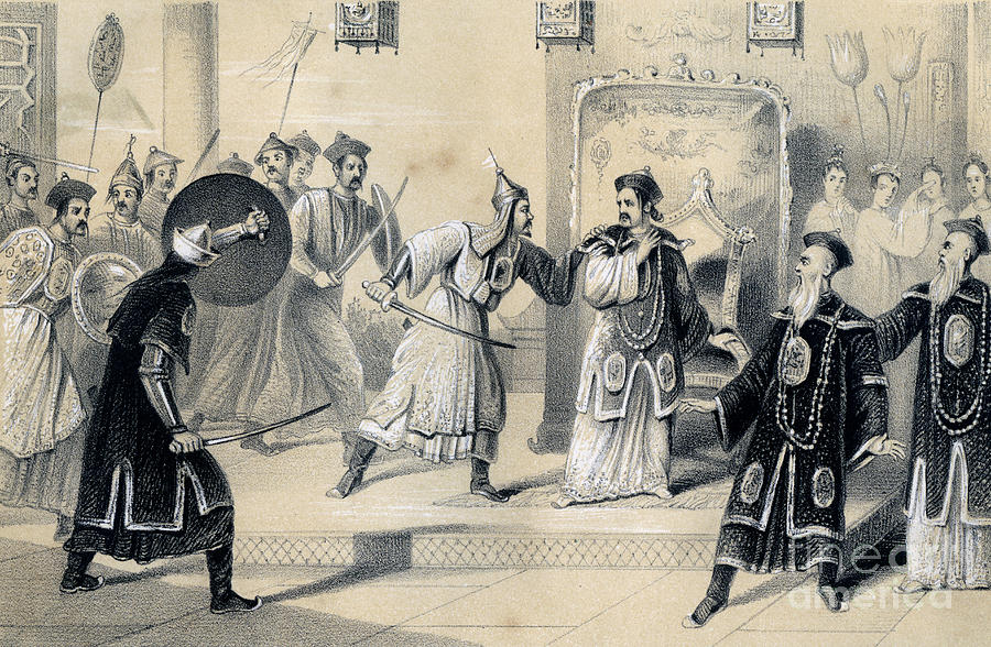 The Emperor Weit-soong And His Court Drawing by Print Collector