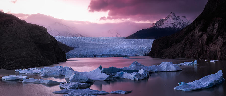 Sunset Photograph - The End Of The World,glacier Grey,torres Del Paine National Park. by Xiawenbin