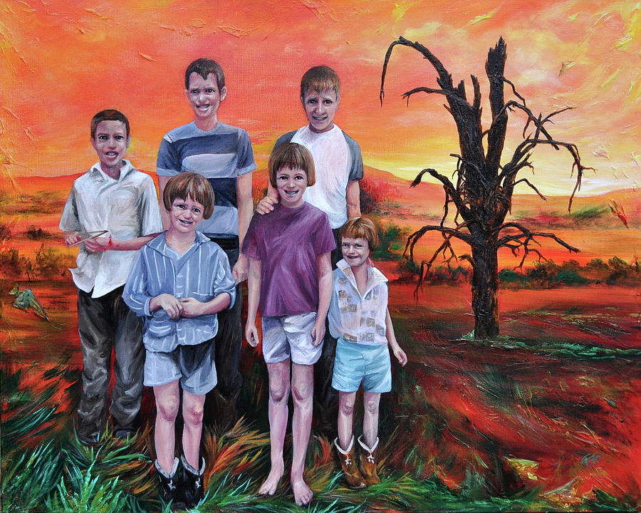 The Energy of the Earth Family Portrait Painting by Jessica Tookey