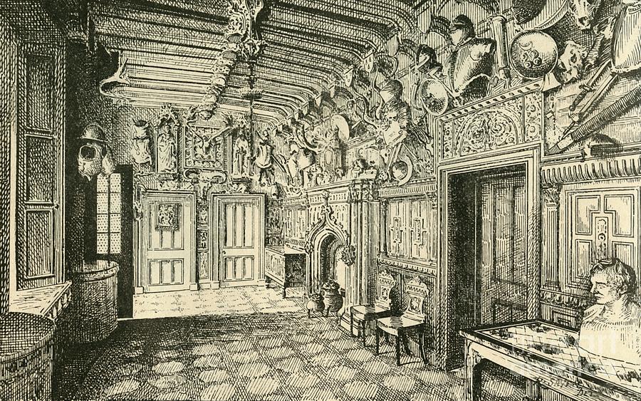 The Entrance-hall -along The Wall Drawing by Print Collector
