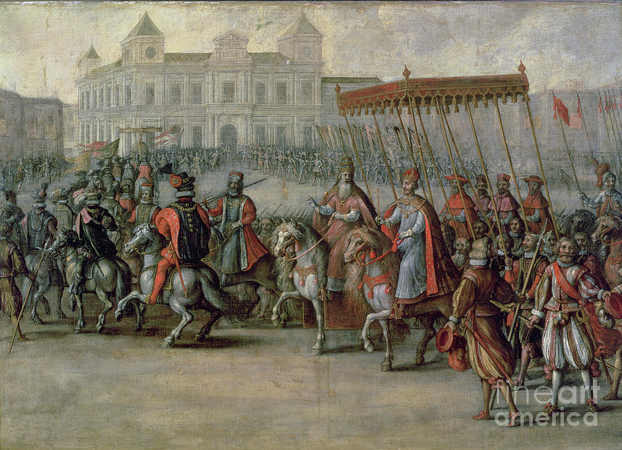 Horse Painting - The Entrance Of Charles V by Juan De La Corte